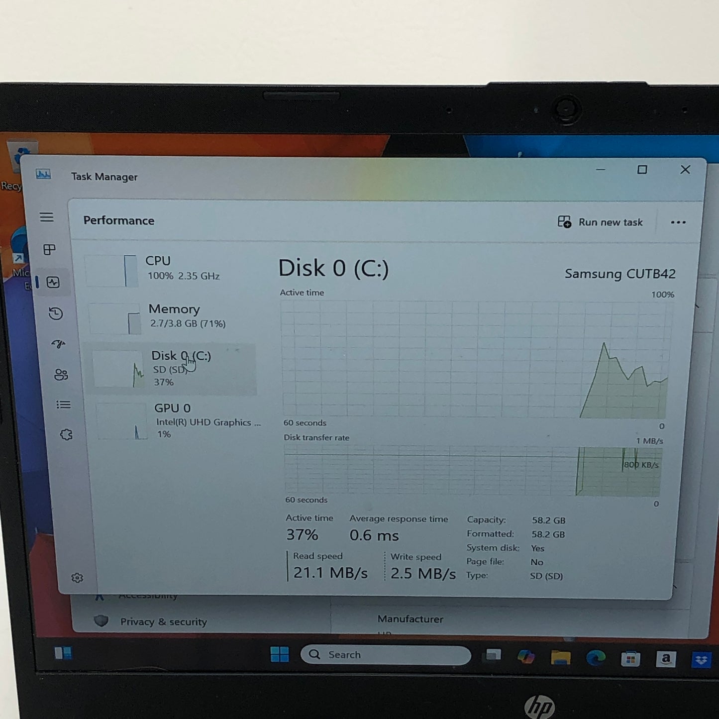 HP 14-dq0003dx 14" Celeron N4020 1.1GHz 4GB RAM 64GB SSD