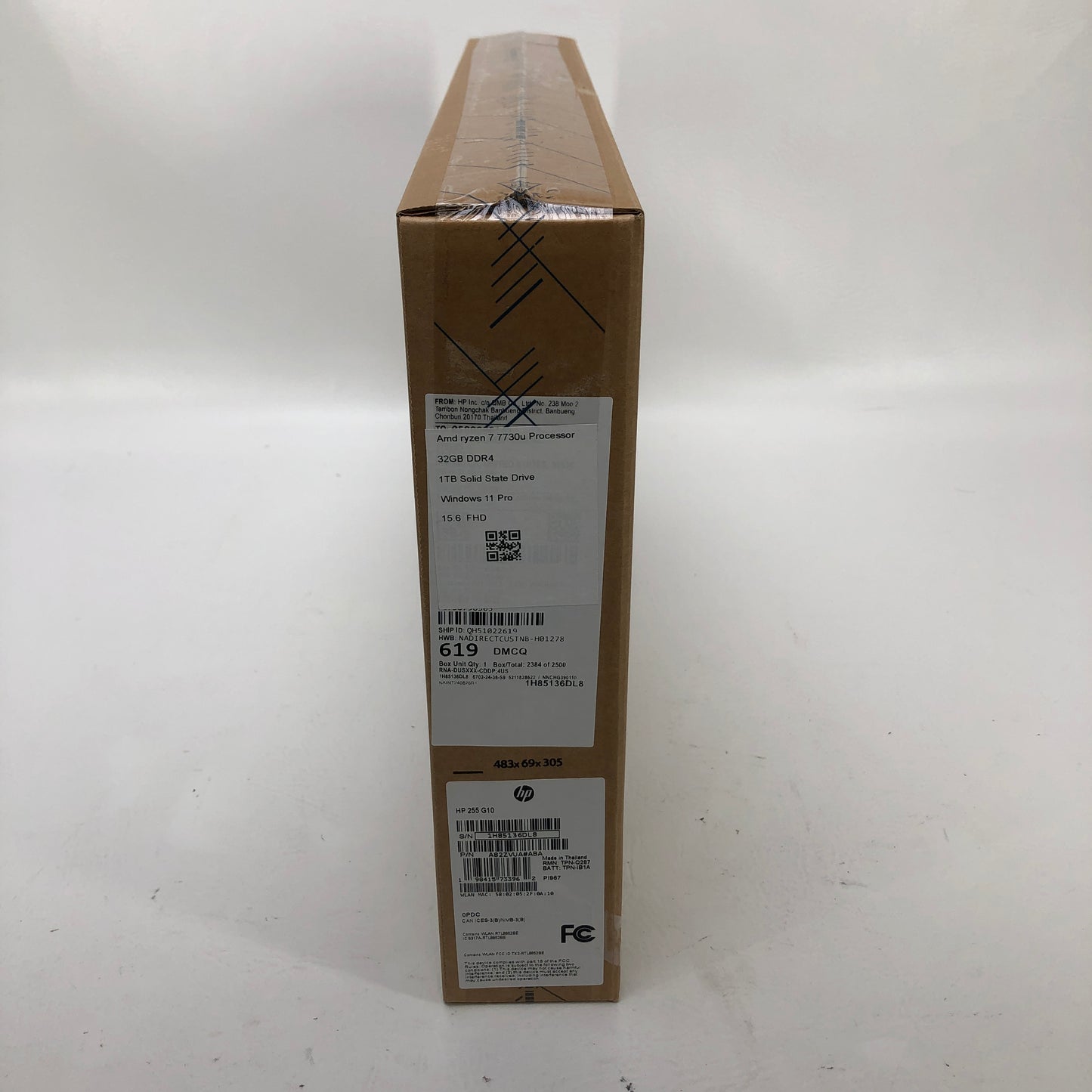 New HP Laptop 255 G10 15.6" AMD Ryzen 7 2.3GHz 16GB RAM 512GB SSD