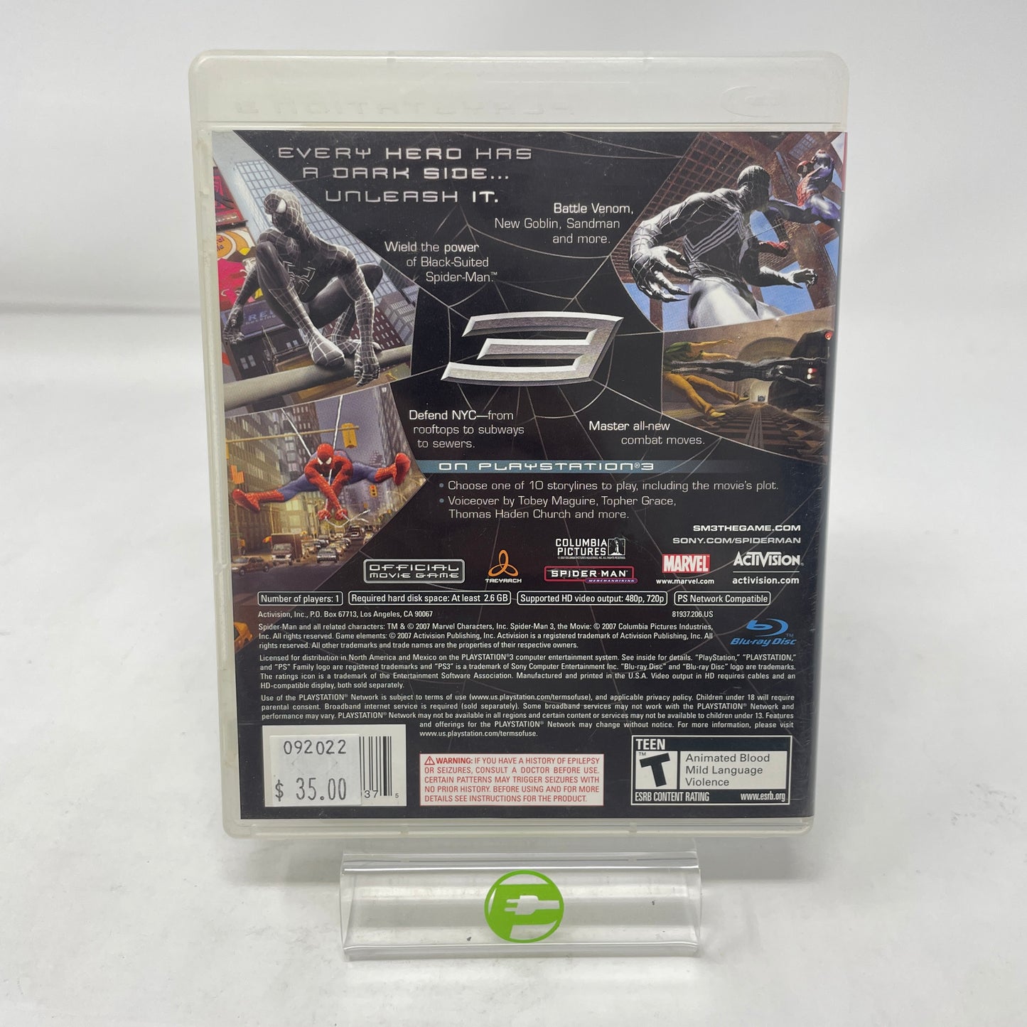 Spiderman 3 (Sony PlayStation 3 PS3, 2007)