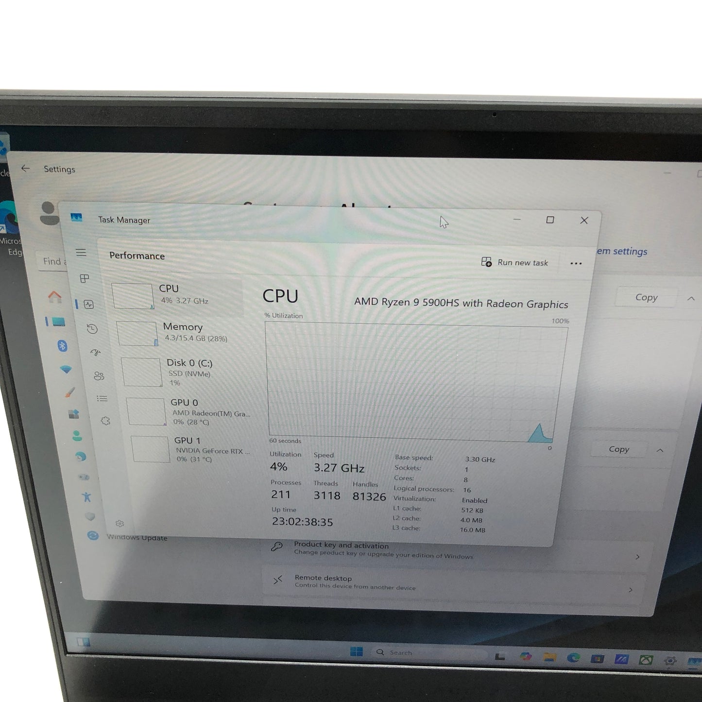 ASUS ROG Zephyrus G15 GA503QR 15.6" Ryzen 9 5900HS 3.3GHz 16GB RAM 1TB SSD
