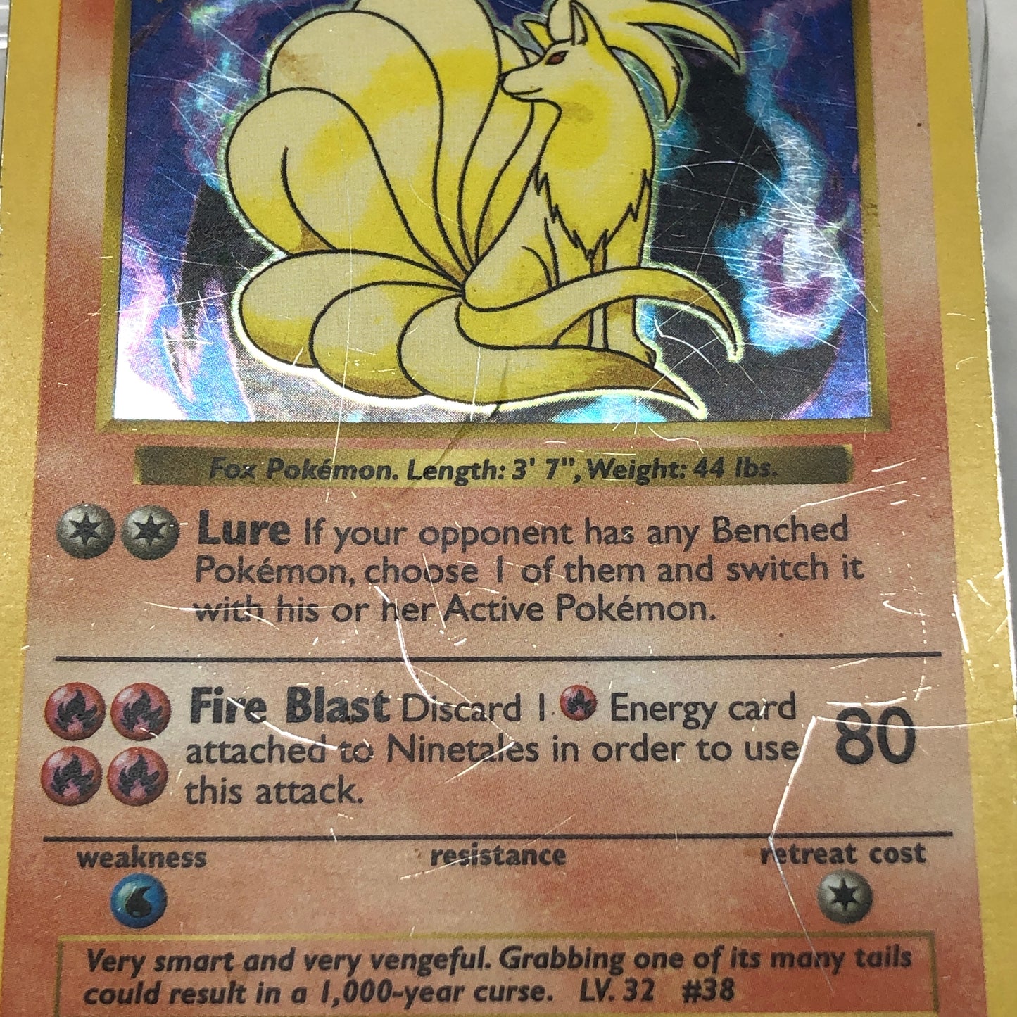 Pokémon TCG Base Set Ninetales (Shadowless) 12/102 Holo English