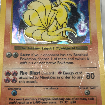 Pokémon TCG Base Set Ninetales (Shadowless) 12/102 Holo English