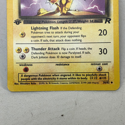 Pokémon TCG Team Rocket Dark Jolteon (1st Edition) 38/82 Regular English