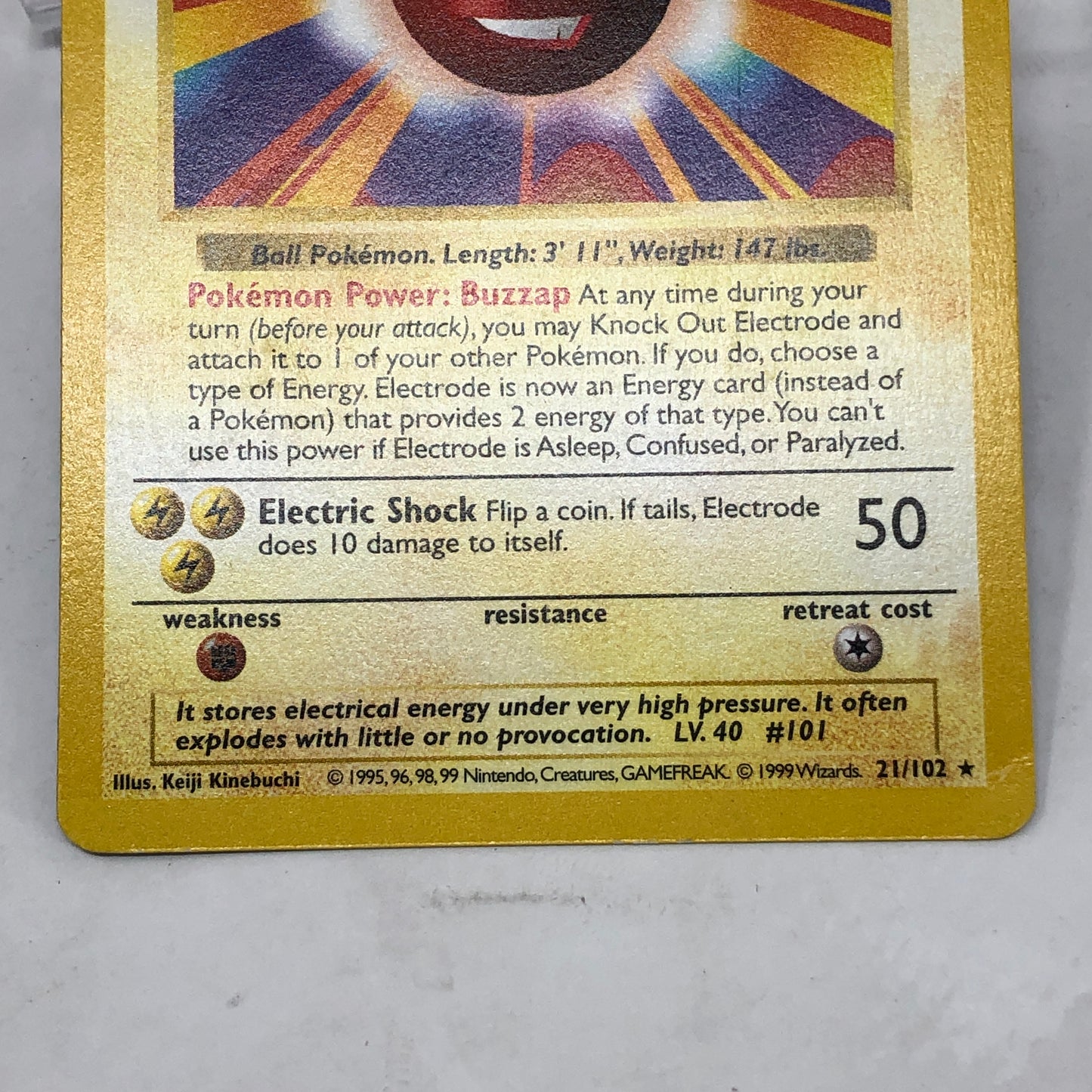 Pokémon TCG Base Set Electrode [Shadowless] 21/102 Regular English