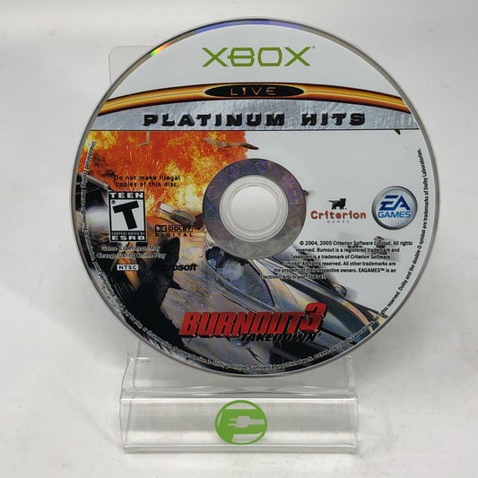 Burnout 3 Takedown [Platinum Hits] (Microsoft Xbox, 2004) Disc Only
