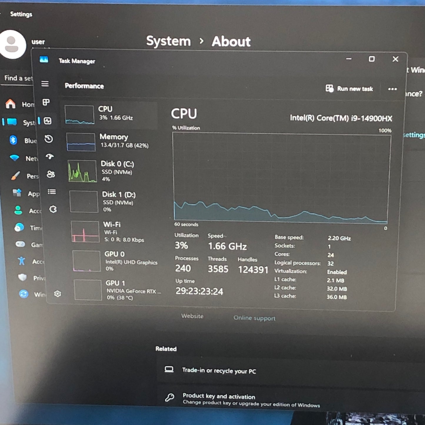 Lenovo Legion Pro 7 16IRX9H 16" i9-14900HX 2.2GHz 32GB RAM 1TB SSD 