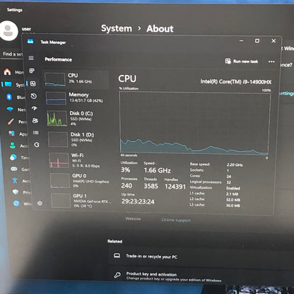 Lenovo Legion Pro 7 16IRX9H 16" i9-14900HX 2.2GHz 32GB RAM 1TB SSD 