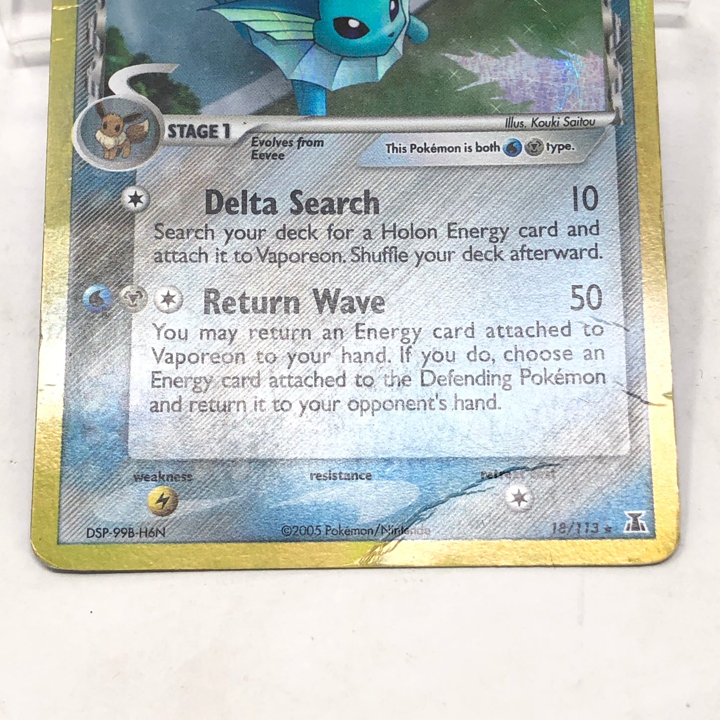 Pokémon TCG EX Delta Species Vaporeon 18/113 Holo English