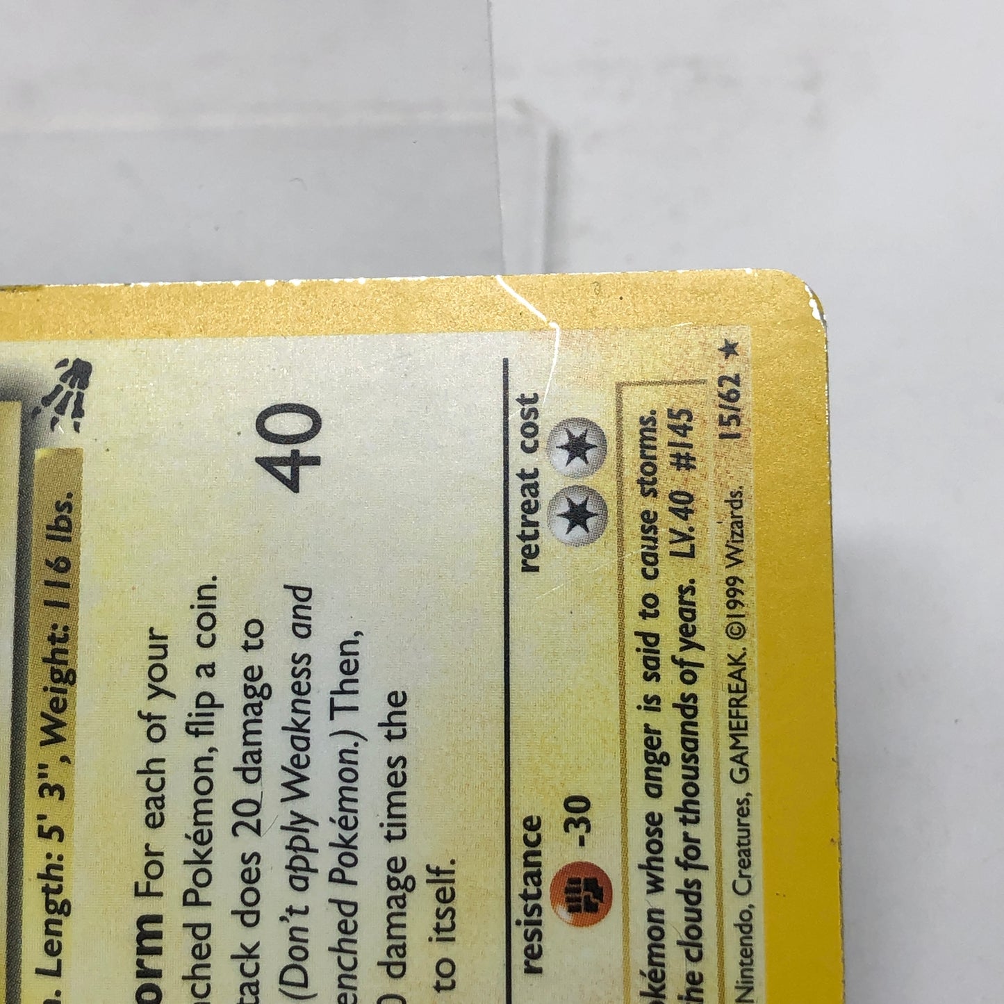 Pokémon TCG Fossil Zapdos 15 English