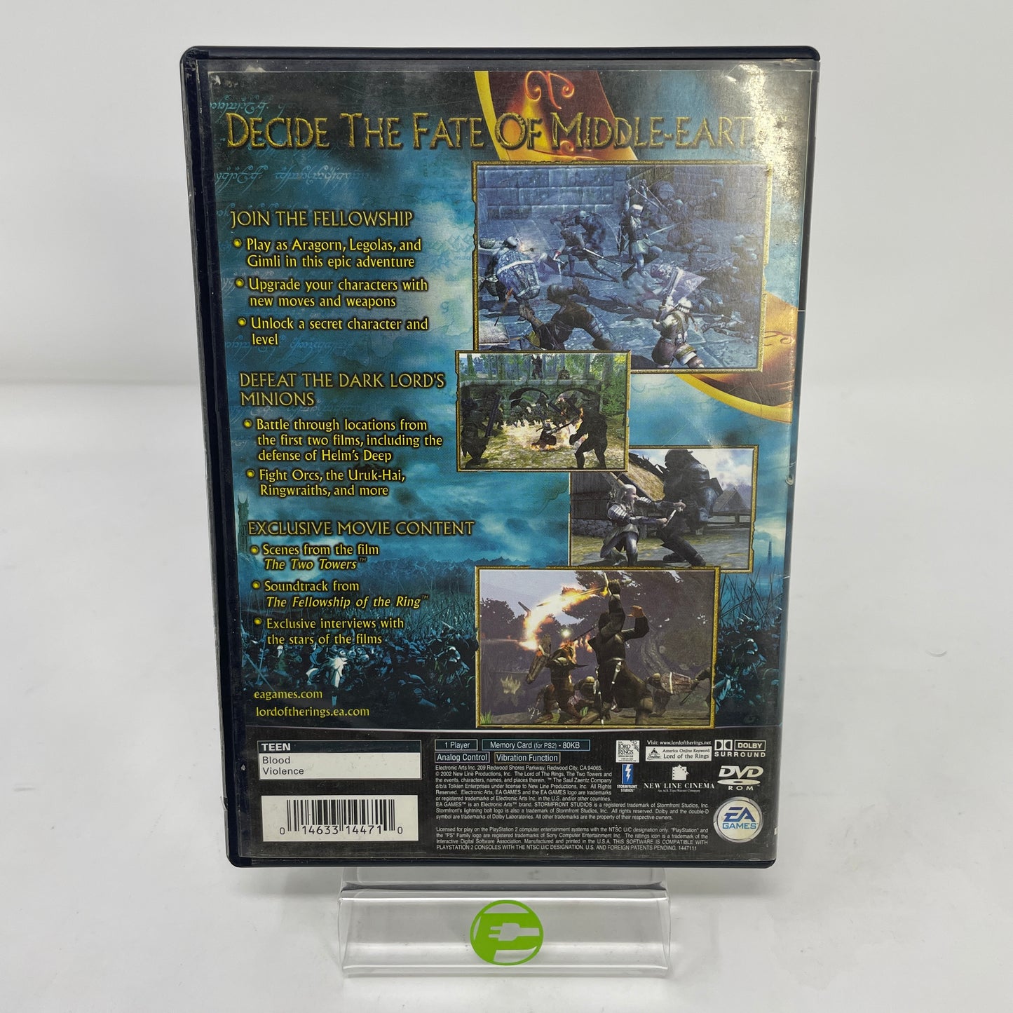 Lord of the Rings Two Towers (Sony PlayStation 2 PS2, 2002)