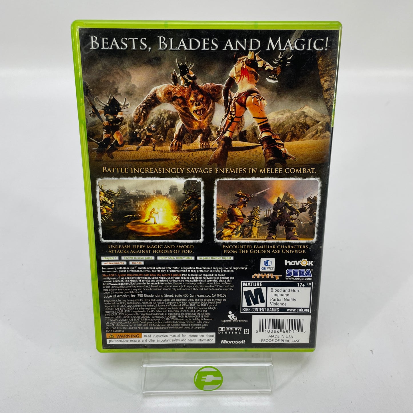 Golden Axe Beast Rider (Microsoft Xbox 360, 2008)