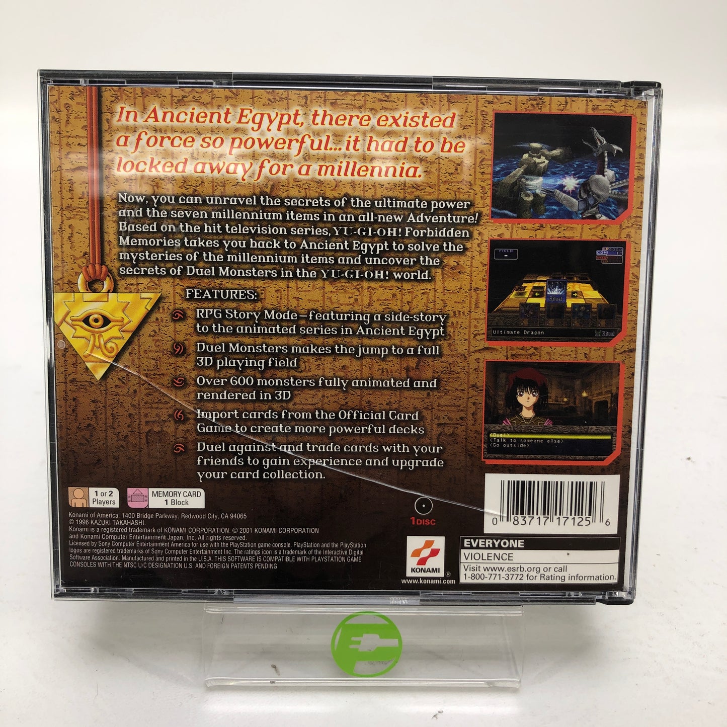 Yu-Gi-Oh Forbidden Memories (Sony PlayStation 1 PS1, 2002)