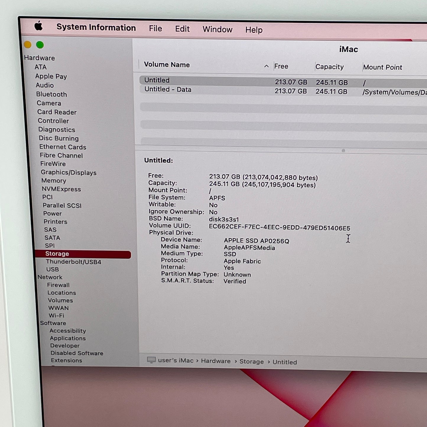 2021 Apple iMac 24" M1 3.2GHz 8GB RAM 256GB SSD Silver A2439 No Power Cord