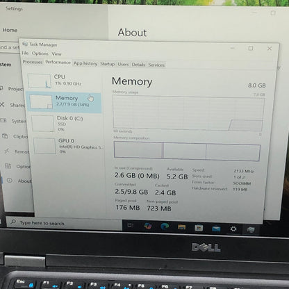 Dell Latitude 5490 P72G 14" i5-6300HQ 2.3GHz 8GB RAM 256GB SSD