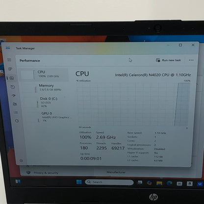 HP 14-dq0003dx 14" Celeron N4020 1.1GHz 4GB RAM 64GB SSD