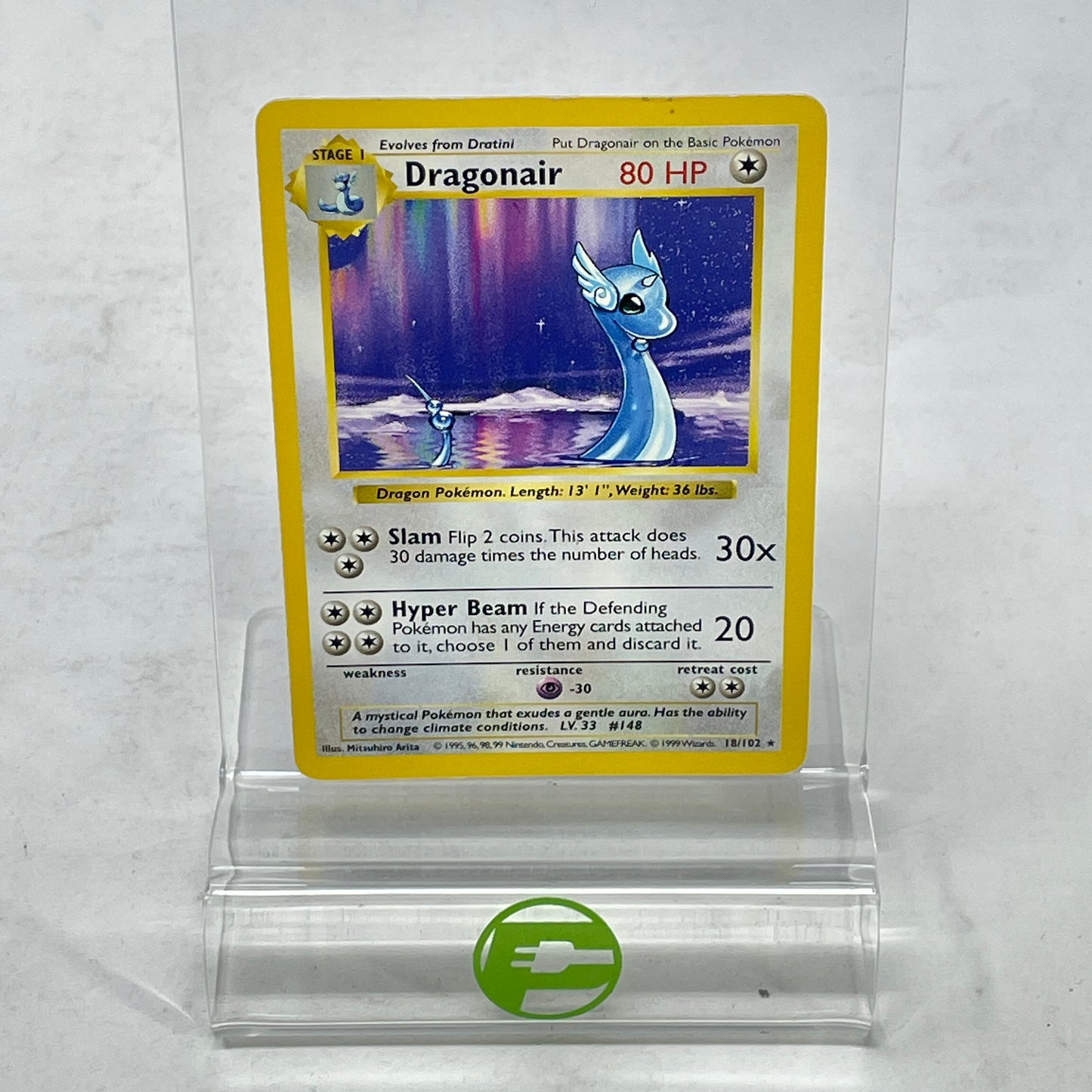 Pokémon TCG Base Set Dragonair (Shadowless) 18/102 Holo English