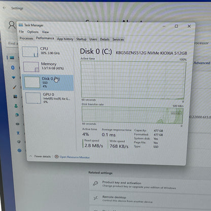 Small Crack Dell Inspiron 5400 24" AIO i5-1135G7 8GB RAM 512GB NVMe w/Power Cord