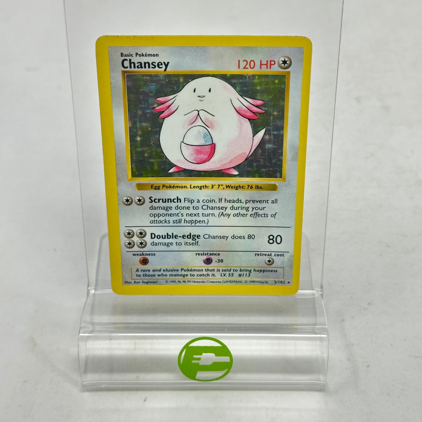 Pokémon TCG Base Set Chansey (Shadowless) 3/102 Holo English