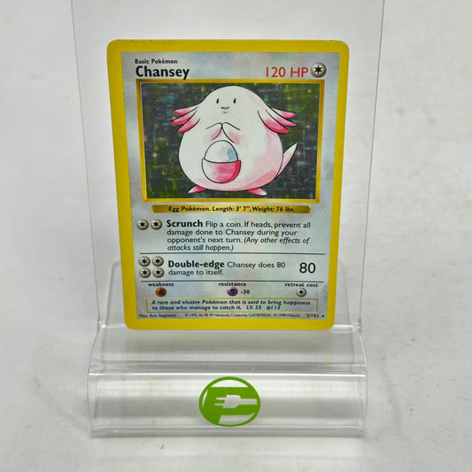 Pokémon TCG Base Set Chansey (Shadowless) 3/102 Holo English