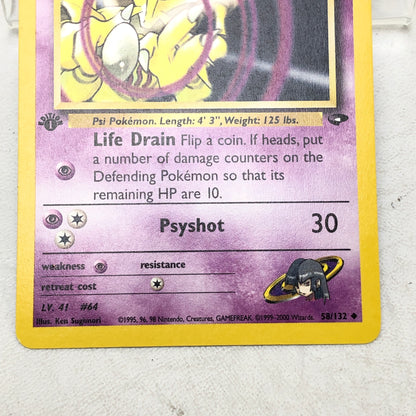 Pokémon TCG Gym Challenge Sabrina's Kadabra 58/132 Regular English