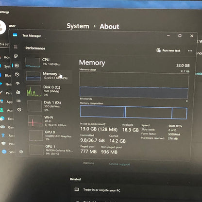 Lenovo Legion Pro 7 16IRX9H 16" i9-14900HX 2.2GHz 32GB RAM 1TB SSD 