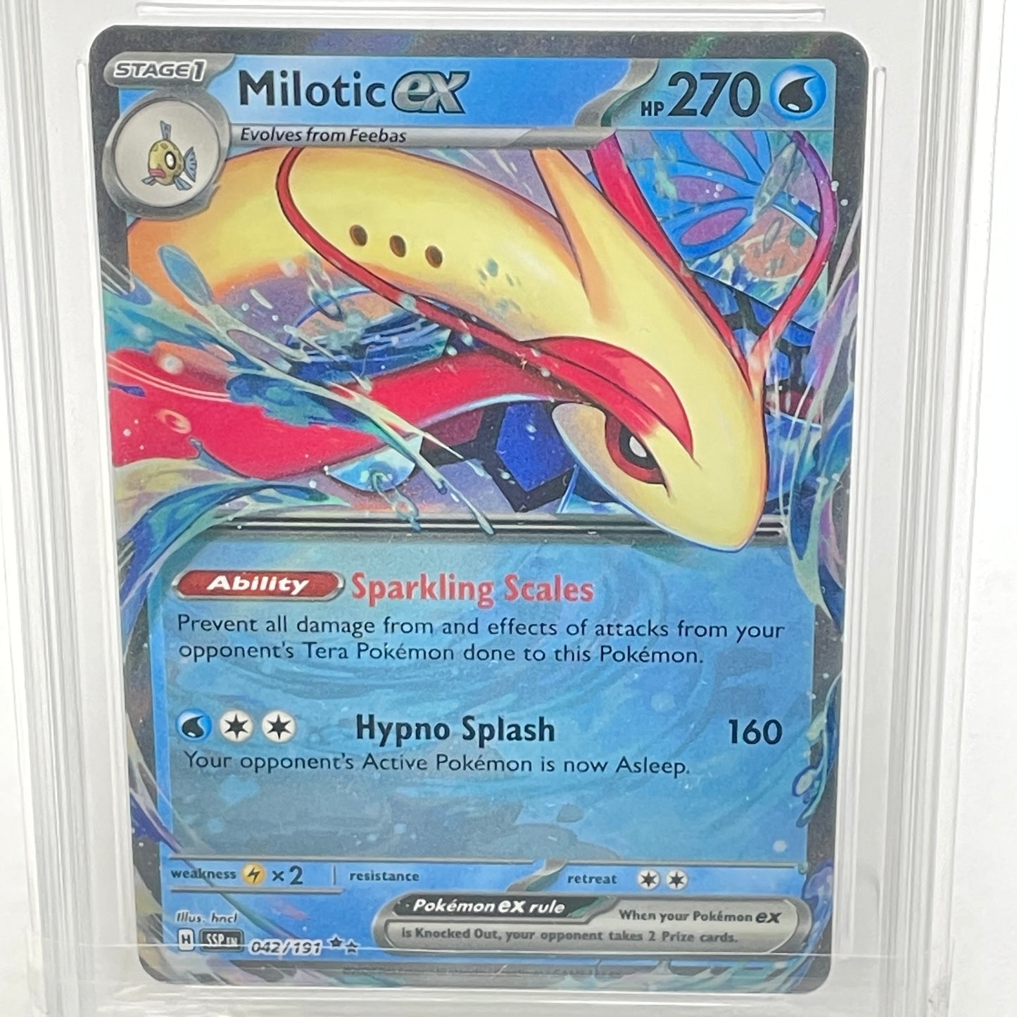 Pokémon TCG Surging Sparks Milotic EX 042/191 Holo English AGS 9.5