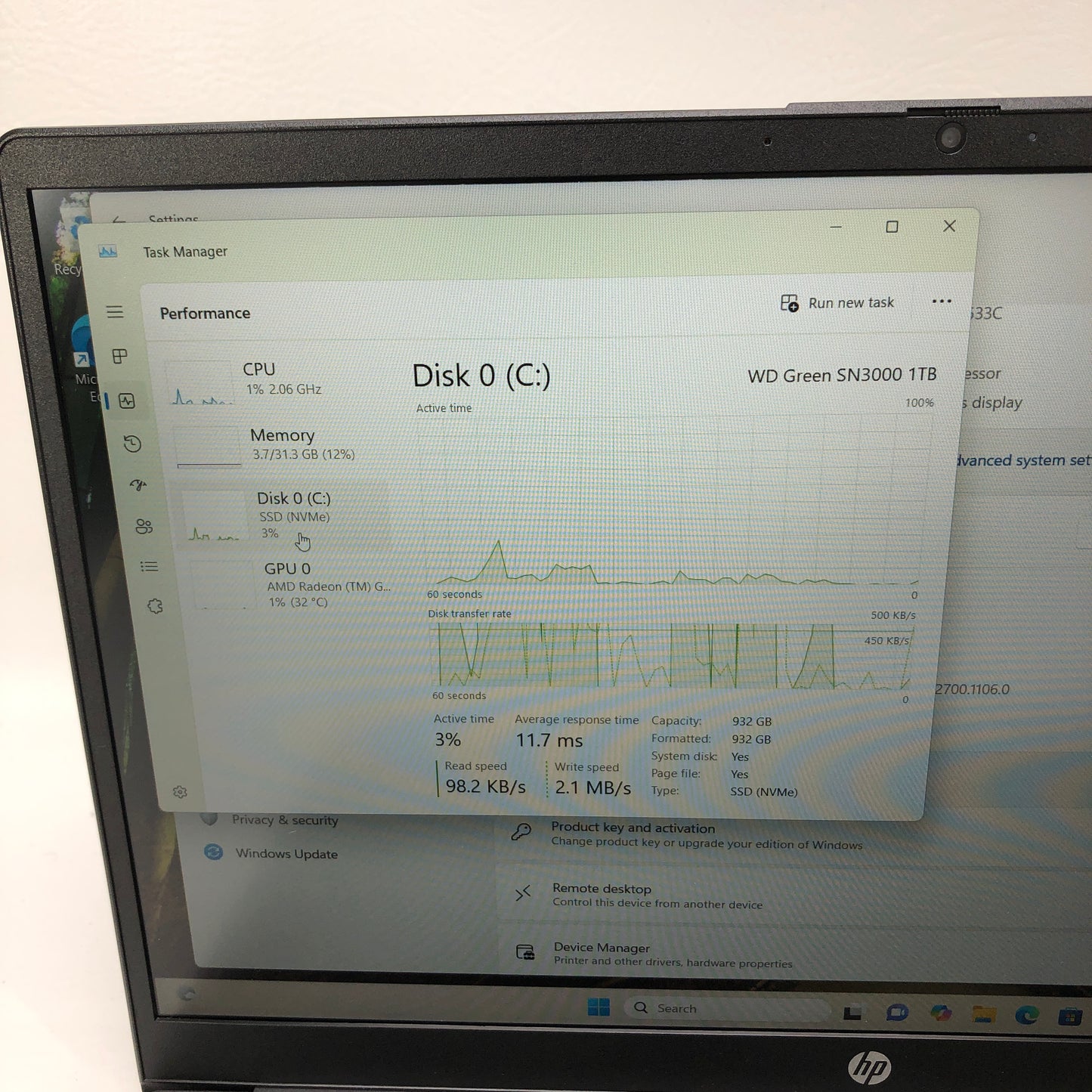 HP Laptop 255 G10 15.6" Ryzen 7 7730U 2.0GHz 32GB RAM 1TB SSD