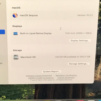 2022 Apple MacBook Air 13.6" M2 8C GPU 3.5GHz 8GB RAM 256GB SSD A2681
