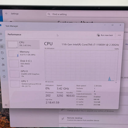 Dell XPS 15 9510 P91F002 15.6" i7-11800H 2.3GHz 16GB RAM 512GB SSD