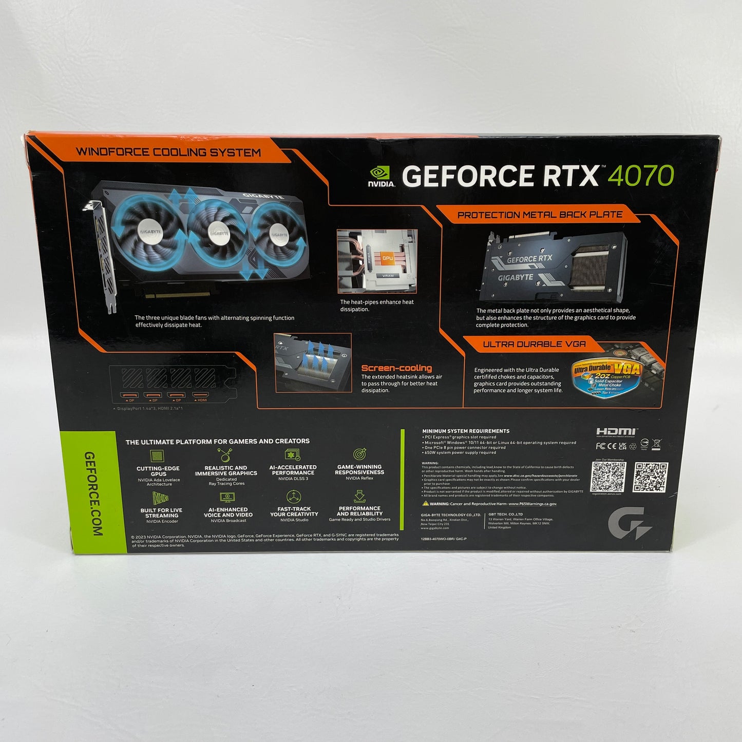 New Gigabyte GeForce RTX 4070 12GB GDDR6X Graphics Card GV-N4070WF3OC-12GD
