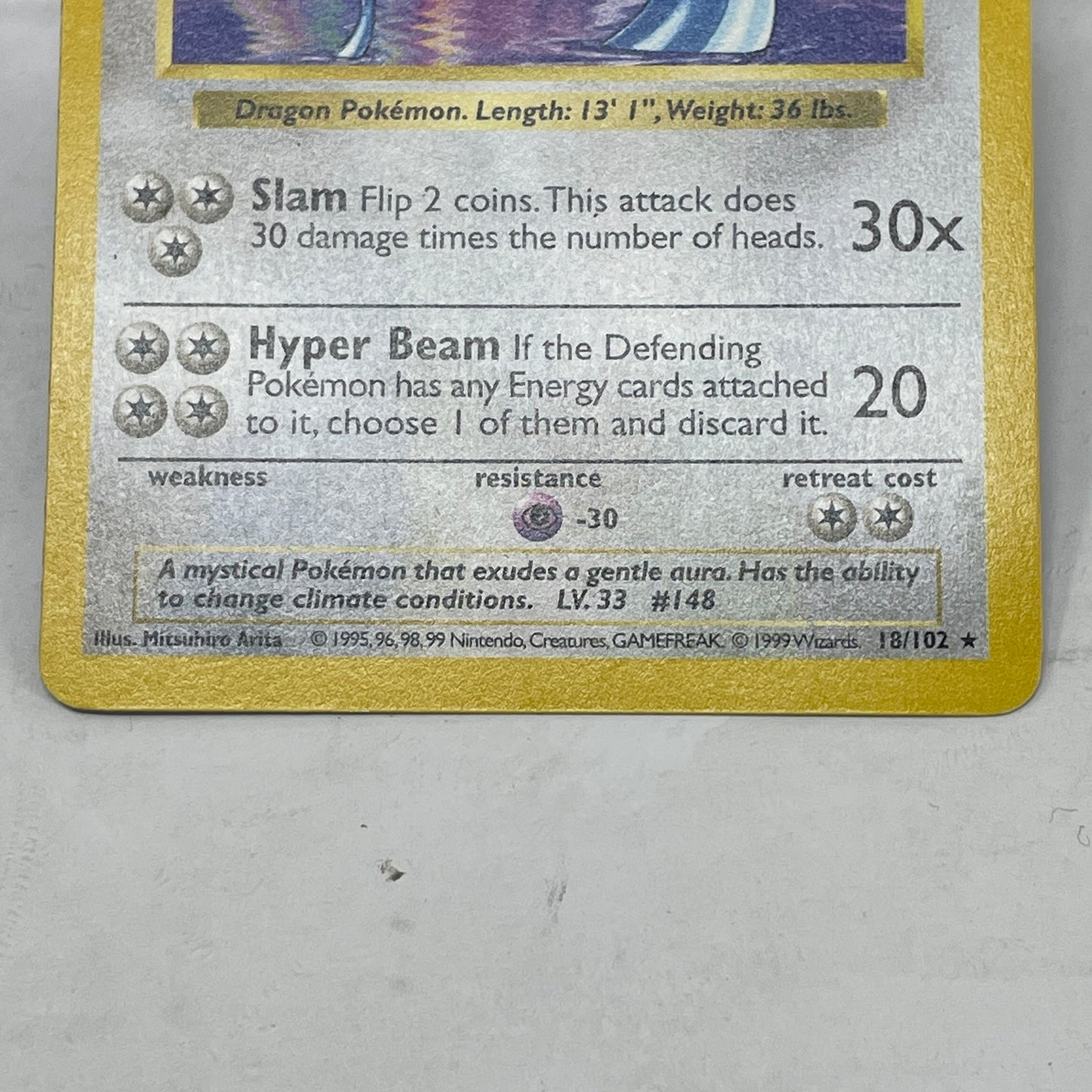 Pokémon TCG Base Set Dragonair (Shadowless) 18/102 Holo English