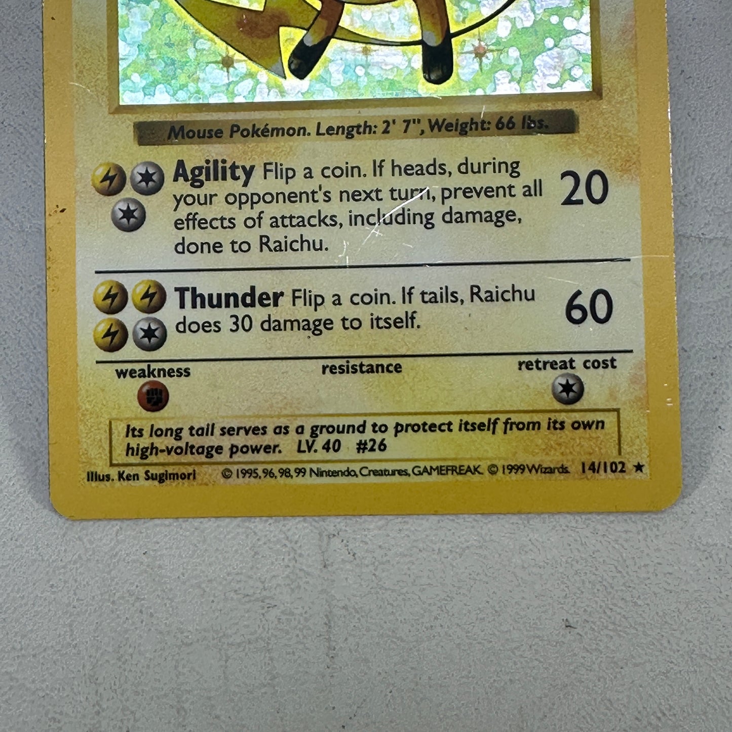 Pokémon TCG Base Set Raichu (Shadowless) 29/102 Holo English