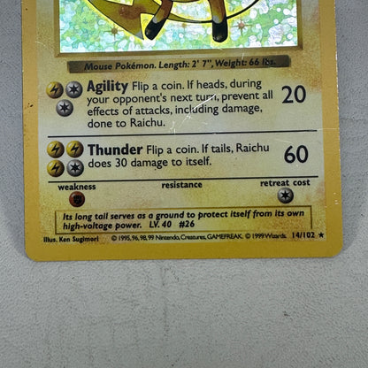 Pokémon TCG Base Set Raichu (Shadowless) 29/102 Holo English