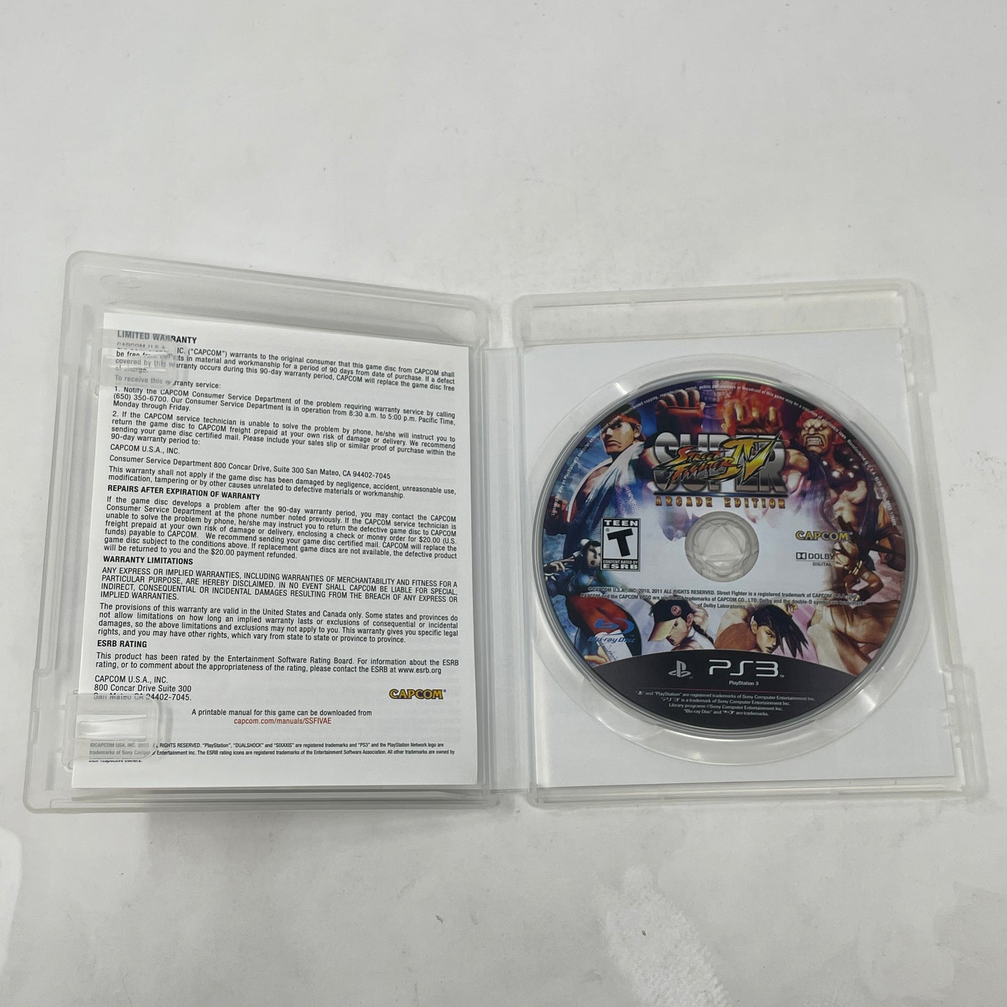 Super Street Fighter IV: Arcade Edition (Sony PlayStation 3 PS3, 2011)
