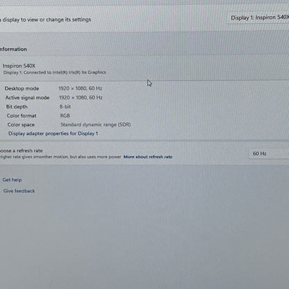 Small Crack Dell Inspiron 5400 24" AIO i5-1135G7 8GB RAM 512GB NVMe w/Power Cord
