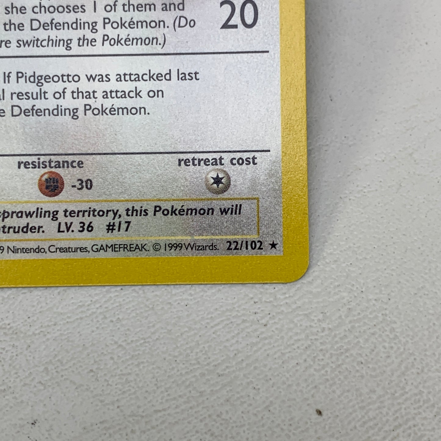 Pokémon TCG Base Set Pidgeotto [Shadowless] 22/102 Regular English