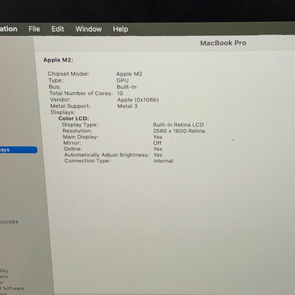 2022 Apple MacBook Pro 13.3" M2 8C GPU 3.5GHz 24GB RAM 1TB SSD A2338