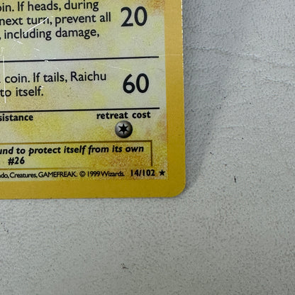 Pokémon TCG Base Set Raichu (Shadowless) 29/102 Holo English