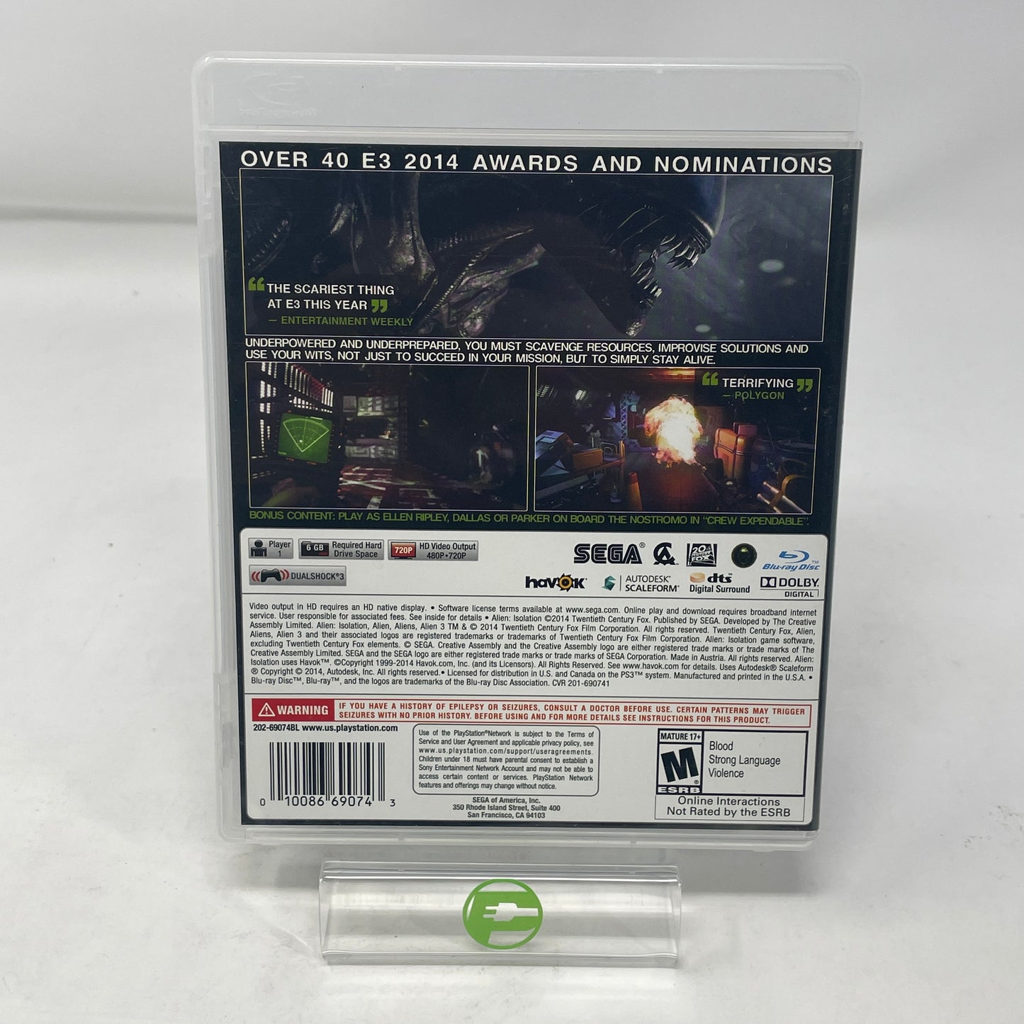 Alien: Isolation [Nostromo Edition] (Sony PlayStation 3 PS3, 2014)