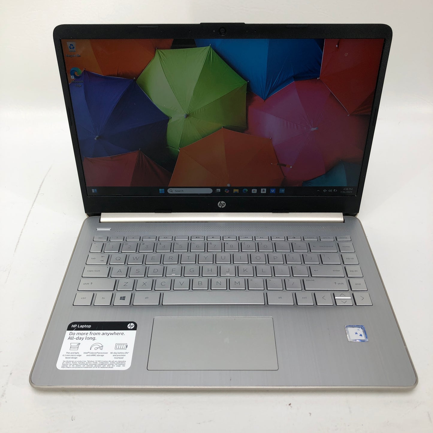HP 14-dq0003dx 14" Celeron N4020 1.1GHz 4GB RAM 64GB SSD
