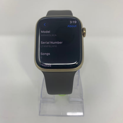 GPS Only Apple Watch Series 9 45MM Gold Stainless Steel Black Sport Band A2984