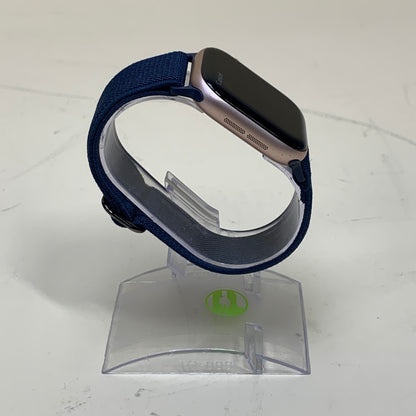 GPS Only Apple Watch Series 10 42MM Rose Gold Aluminum Blue Sport Loop A3001