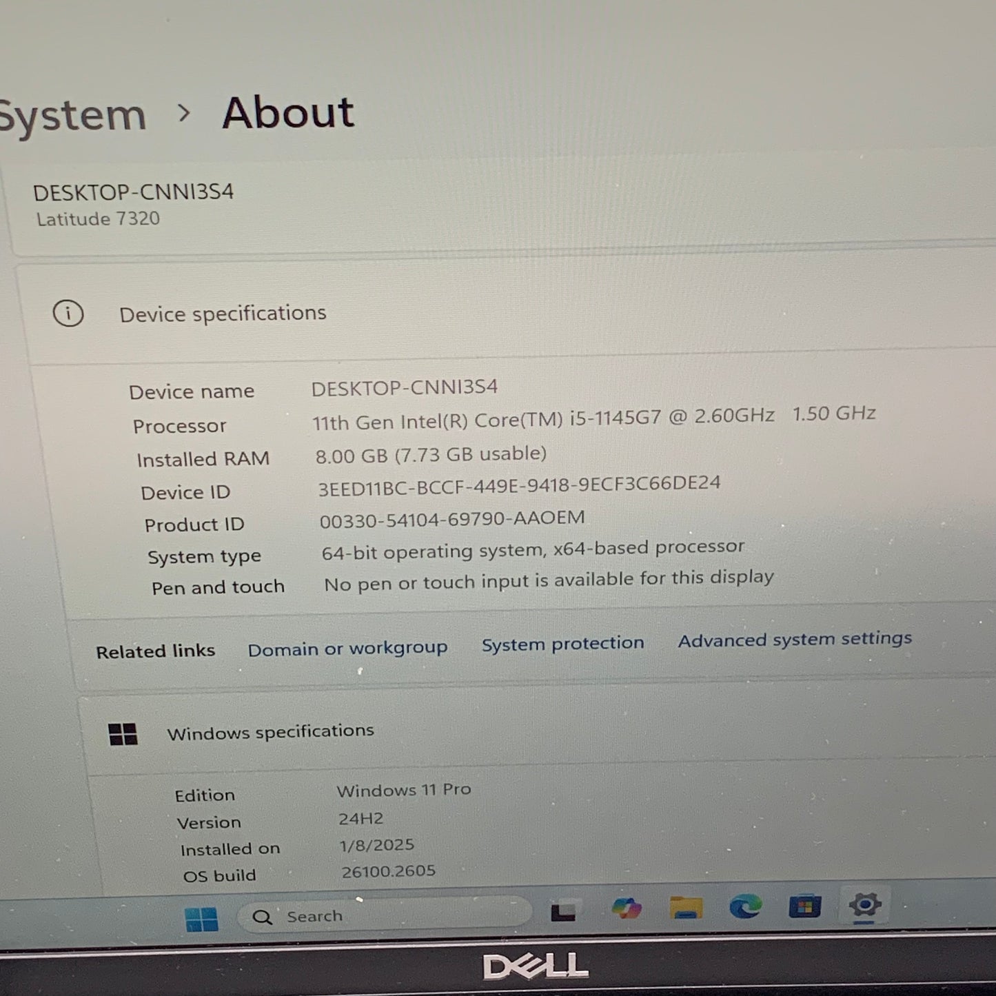 Dell Latitude 7320 P133G001 13.3" i5-1145G7 2.6GHz 8GB RAM 256GB SSD