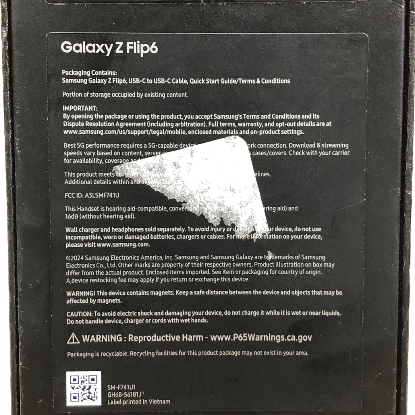 New Unlocked Samsung Galaxy Z Flip6 12GB RAM 256GB SM-F741U1 Silver Shadow