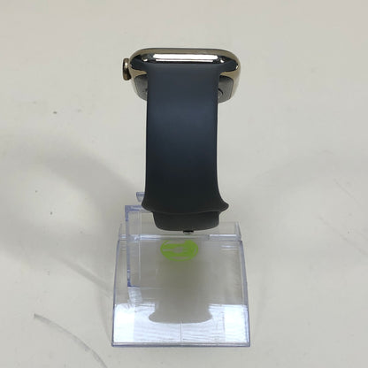 GPS Only Apple Watch Series 9 45MM Gold Stainless Steel Black Sport Band A2984