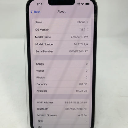 Unlocked Apple iPhone 13 Pro 128GB 18.4 SIERRA BLUE A2483