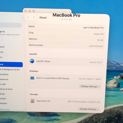 2025 Apple MacBook Pro 14" M5 10C GPU 4.6GHz 16GB RAM 1TB SSD MDE14LL/A