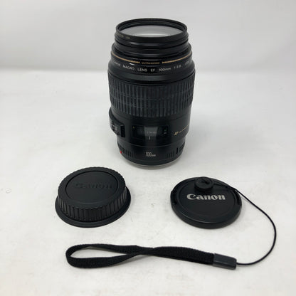Canon EF 100mm f/2.8 Macro USM Lens w/ Caps