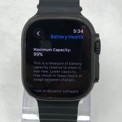 Unlocked Apple Watch Ultra 2 49MM Natural Titanium Black Ocean Band MX4P3LW/A