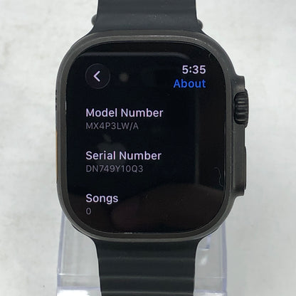 Unlocked Apple Watch Ultra 2 49MM Natural Titanium Black Ocean Band MX4P3LW/A